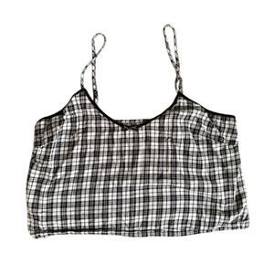Colsie Flowy Plaid Tank Top Spaghetti Strap Sz Large
